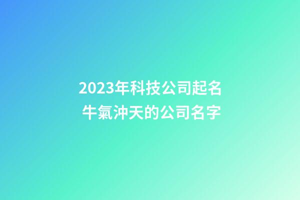 2023年科技公司起名 牛氣沖天的公司名字